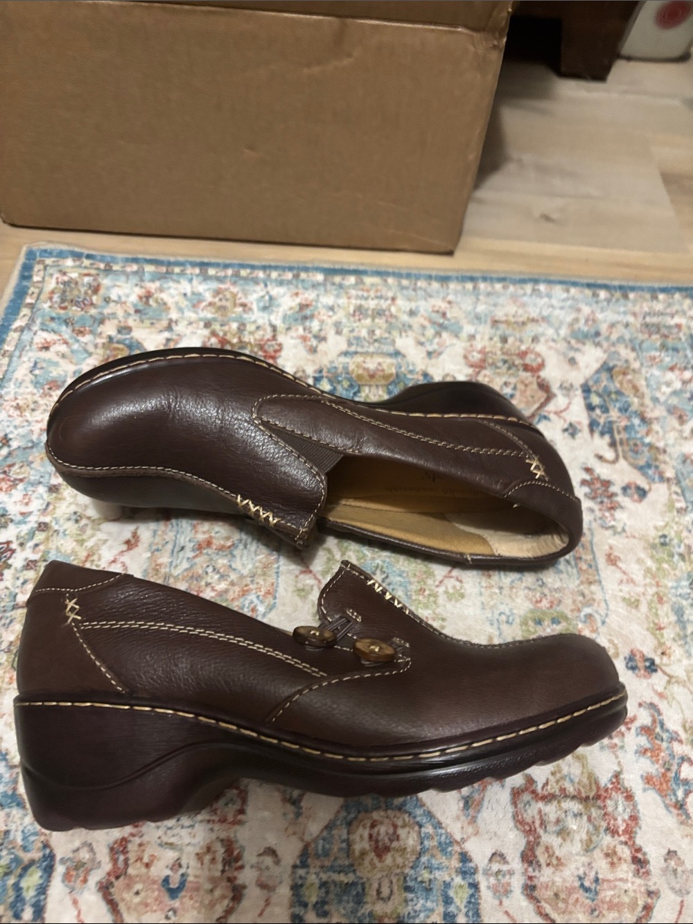 Softspots Dark Brown Leather Slip-On Comfort Loafers Size 8.5W